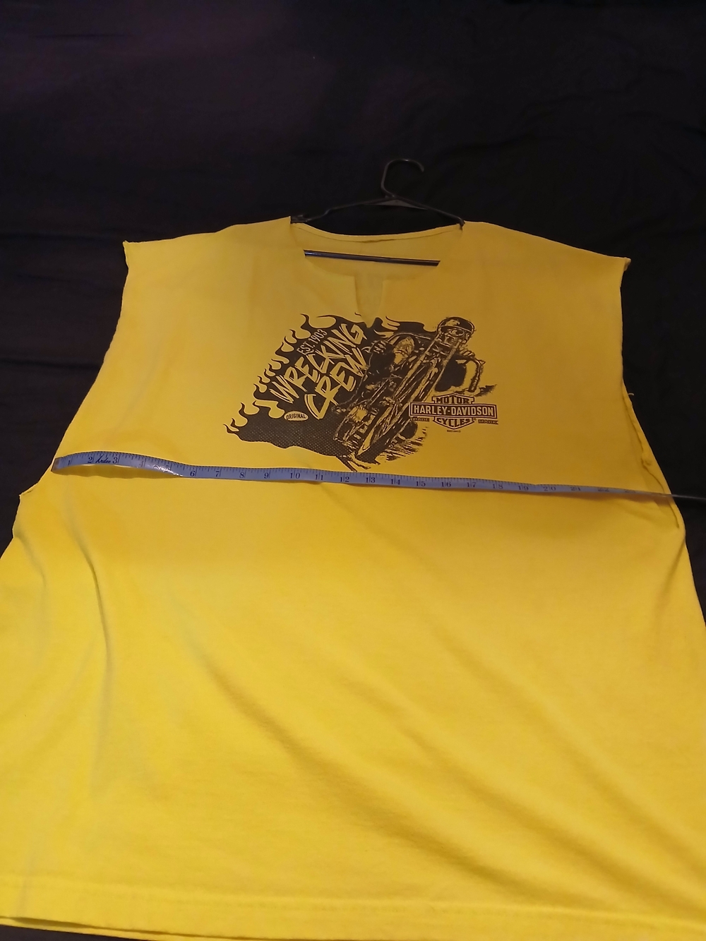Harley-Davidson Yellow Tank with Black Motorcycle Graphic